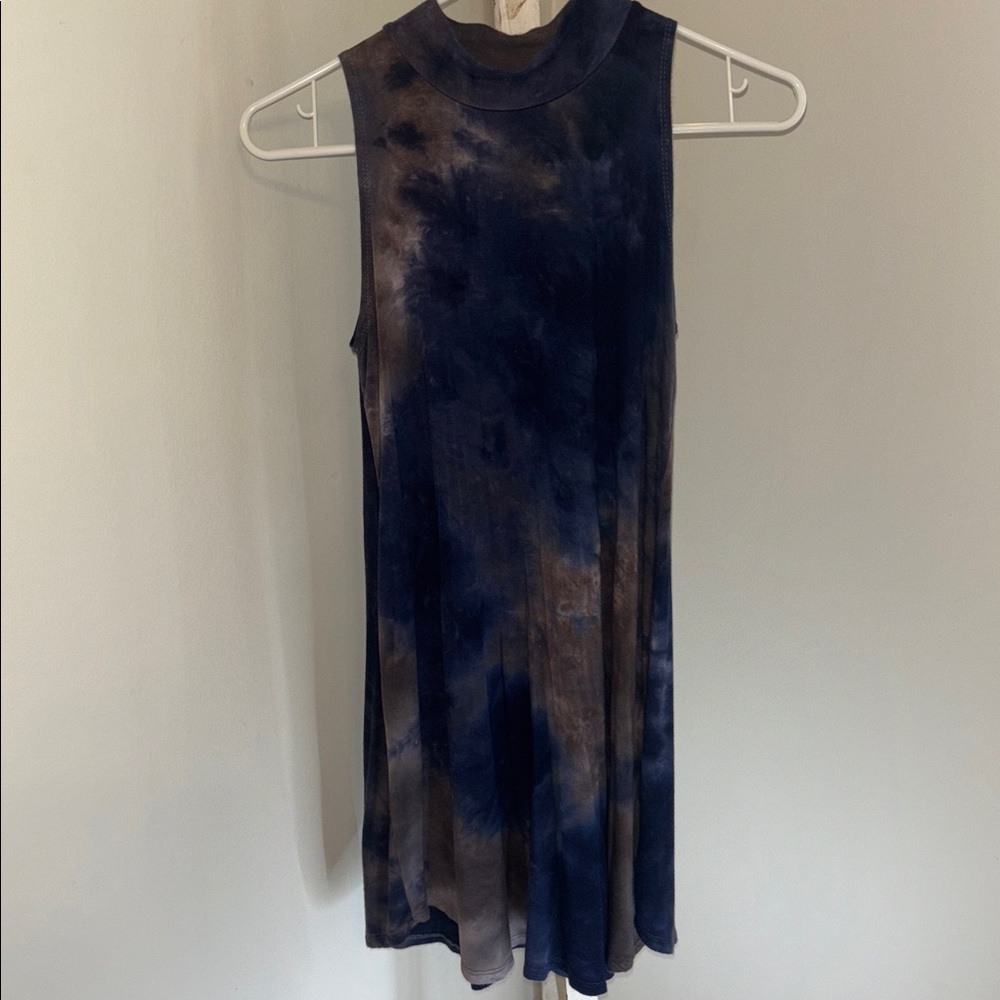 Ginger G Dark Blue and Brown Top